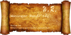 Weninger Renátó névjegykártya